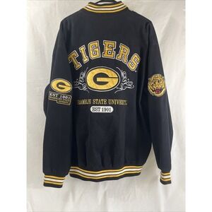 Vintage HBCU Grambling State University Jacket Tiger Cotton‎ Black 2XL Varsity